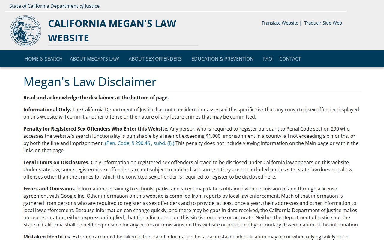 Bakersfield residents directory California Megan's Law search