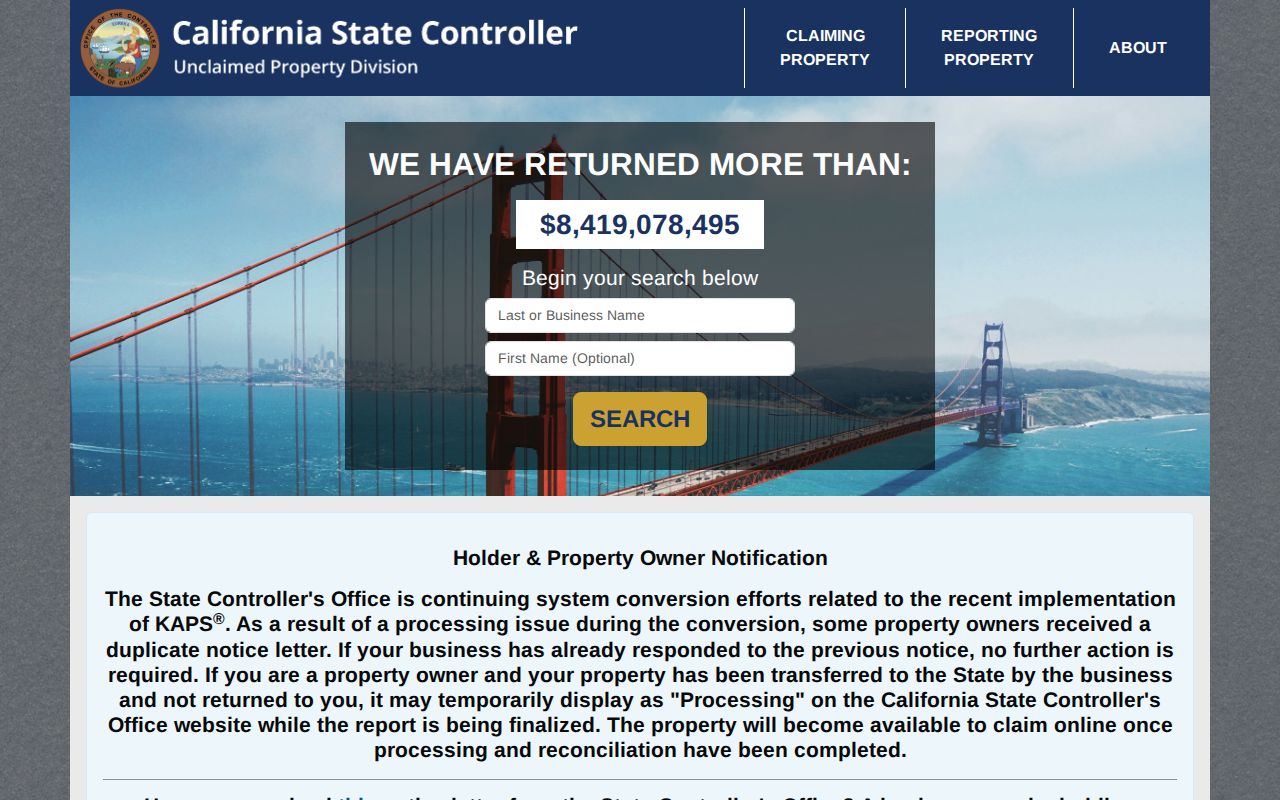 Bakersfield residents directory California unclaimed property search