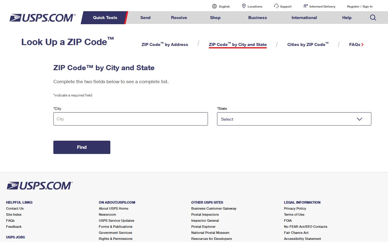 Bakersfield ZIP code directory USPS city and state lookup