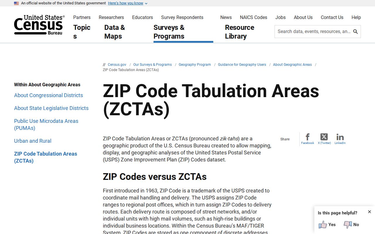 Bakersfield ZIP code directory Census ZCTA guidance